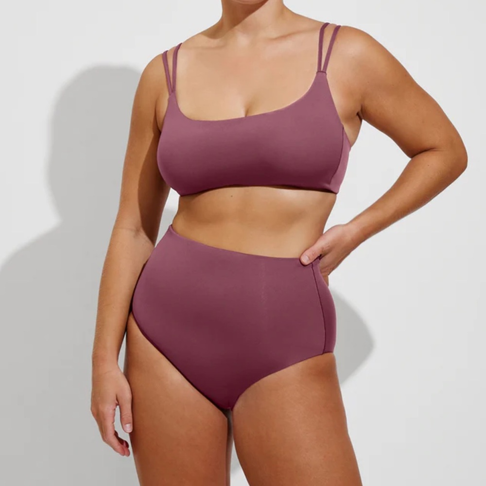 Left on Fridays hi tide burgundy bathing suit bottom